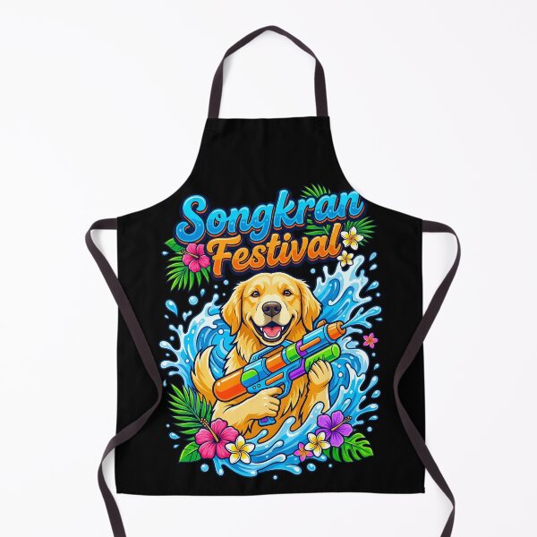 Item preview, Golden Retriever Water Gun Party Songkran Festival Art designed and sold by Tong4130.