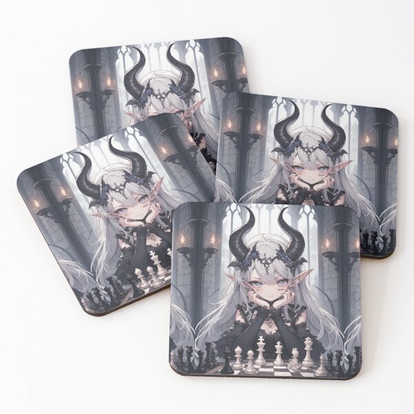 Item preview, Gothic demon girl playing chess designed and sold by ArtsJulian.