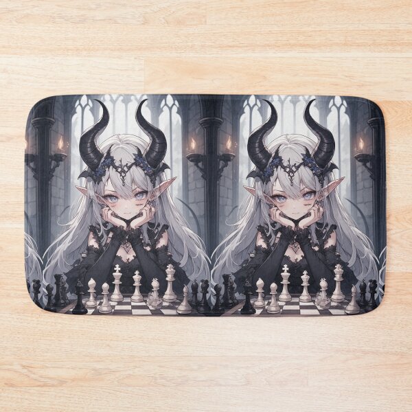 Item preview, Gothic demon girl playing chess designed and sold by ArtsJulian.