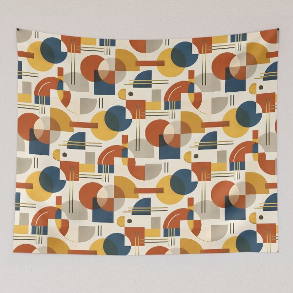 Item preview, Bauhaus Abstract Geometric Pattern – Mid Century Modern Retro Design designed and sold by Lumora Realm.