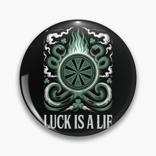 Item preview, Luck Is A Lie – Twin Serpent Celtic Triquetra Wheel Green Flame St. Patrick's Day designed and sold by DarylWelsh2024.