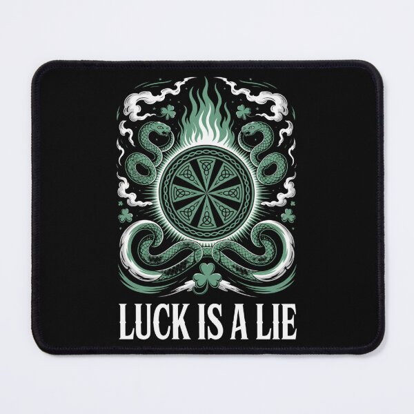 Item preview, Luck Is A Lie – Twin Serpent Celtic Triquetra Wheel Green Flame St. Patrick's Day designed and sold by DarylWelsh2024.