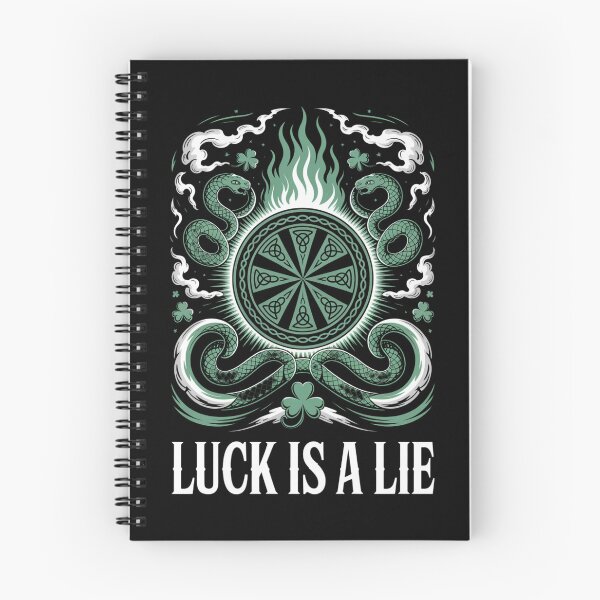 Item preview, Luck Is A Lie – Twin Serpent Celtic Triquetra Wheel Green Flame St. Patrick's Day designed and sold by DarylWelsh2024.