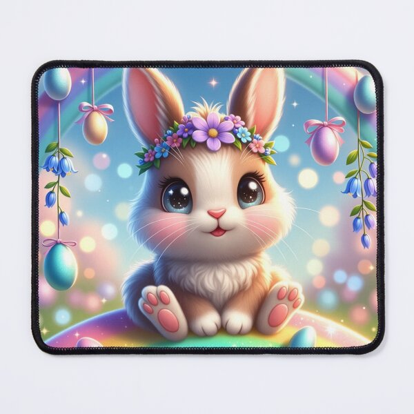 Item preview, Cute Kawaii Easter Bunny on Rainbow Fantasy designed and sold by PixelVibe782.