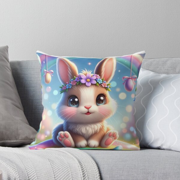 Item preview, Cute Kawaii Easter Bunny on Rainbow Fantasy designed and sold by PixelVibe782.