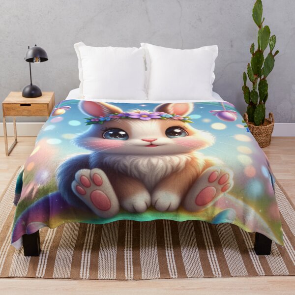 Item preview, Cute Kawaii Easter Bunny on Rainbow Fantasy designed and sold by PixelVibe782.