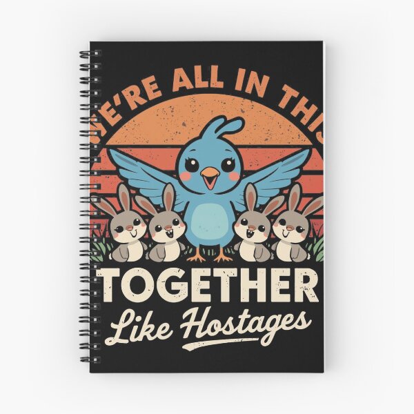 Item preview, We’re All in This Together Like Hostages – Cute Bird and Bunny Retro Design designed and sold by zantedevon.