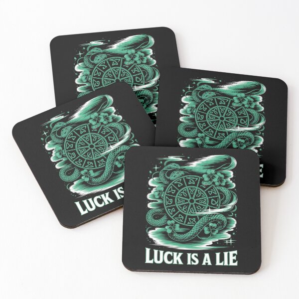 Item preview, Luck Is A Lie - Celtic Wheel Twin Serpents Shamrock St. Patrick's Day Gothic Tee designed and sold by DarylWelsh2024.