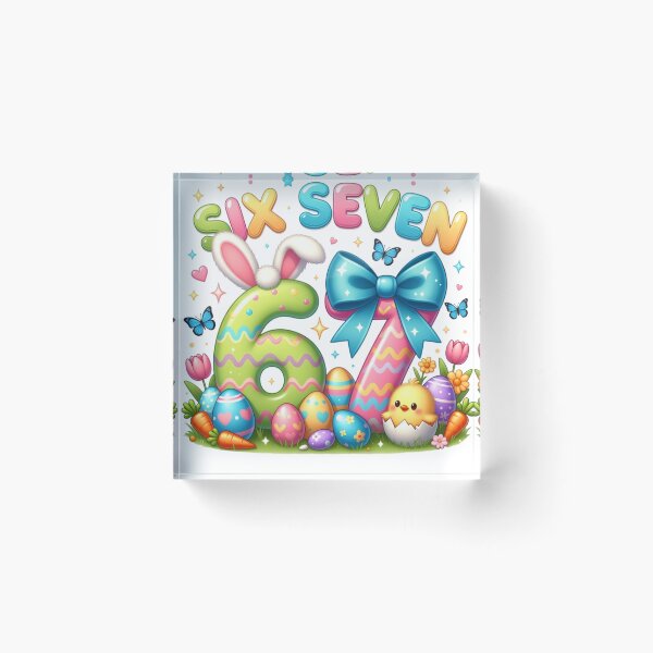 Item preview, Cute Kawaii Easter 67 Bunny Numbers Design designed and sold by PixelVibe782.