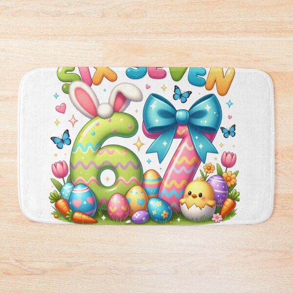 Item preview, Cute Kawaii Easter 67 Bunny Numbers Design designed and sold by PixelVibe782.