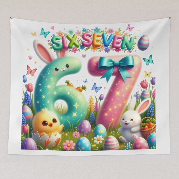 Item preview, Cute Kawaii Easter 67 Bunny Egg Celebration designed and sold by PixelVibe782.