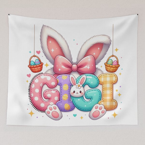 Item preview, Cute Kawaii Easter Name GIGI Bunny Design designed and sold by PixelVibe782.