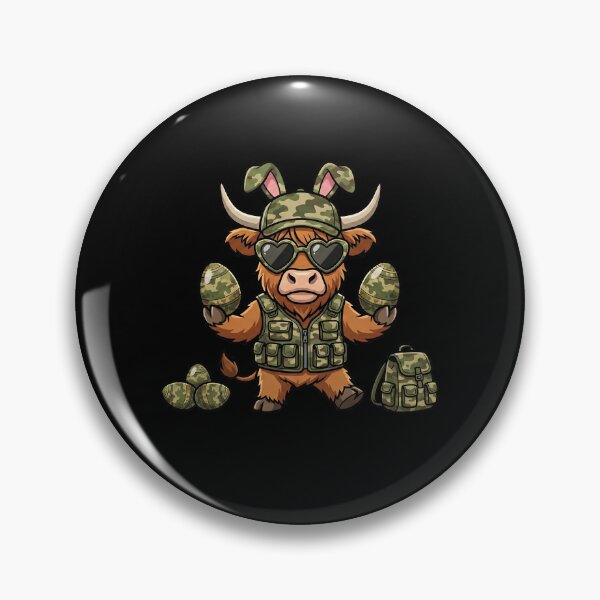 Item preview, Tactical Easter Highland Cow Bunny Ears designed and sold by KroghDs.