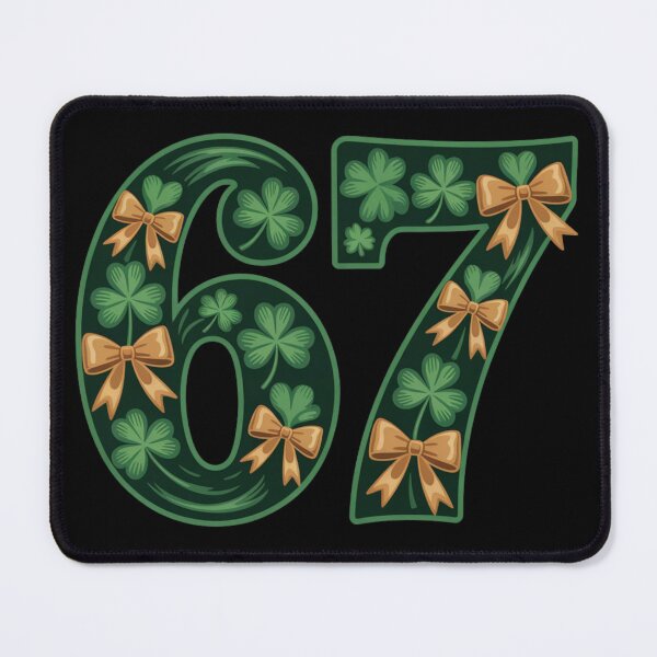 Item preview, 67th Birthday St. Patrick's Day Shamrock Bow Green Number Graphic Tee designed and sold by DarylWelsh2024.