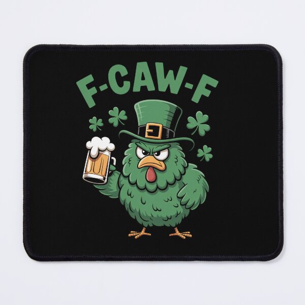 Item preview, F-Caw-F Grumpy Chicken Leprechaun Beer St. Patrick's Day Funny Graphic Tee designed and sold by DarylWelsh2024.