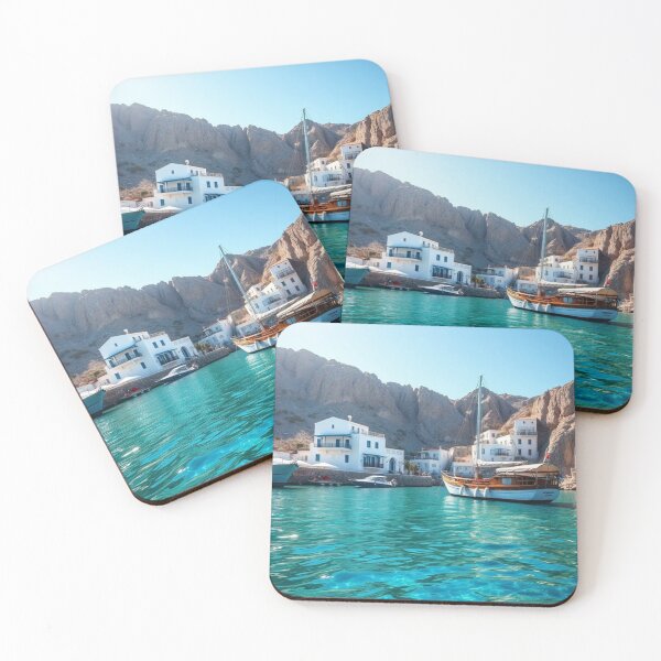 Item preview, Scenic Mediterranean Coastal Village and Clear Turquoise Bay designed and sold by Jade Ado.