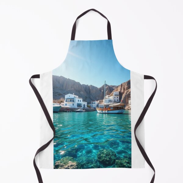 Item preview, Scenic Mediterranean Coastal Village and Clear Turquoise Bay designed and sold by Vida e Arte.