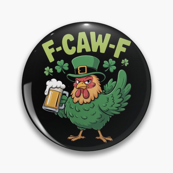 Item preview, F-Caw-F Grumpy Green Rooster Leprechaun Hat Beer St. Patrick's Day Funny Tee designed and sold by DarylWelsh2024.