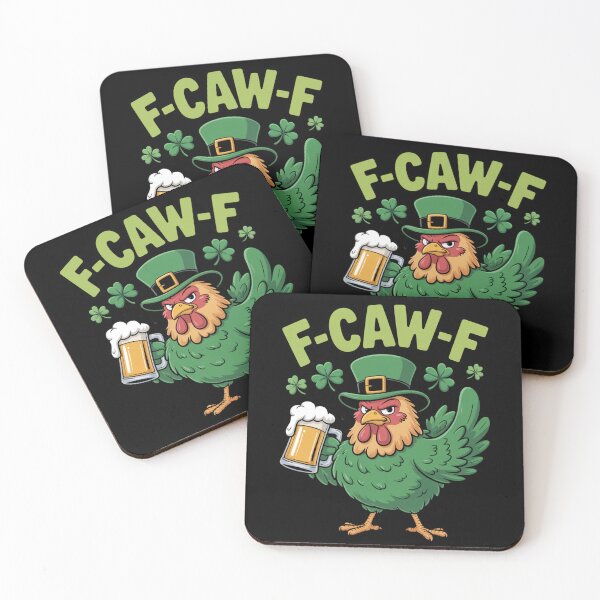 Item preview, F-Caw-F Grumpy Green Rooster Leprechaun Hat Beer St. Patrick's Day Funny Tee designed and sold by DarylWelsh2024.