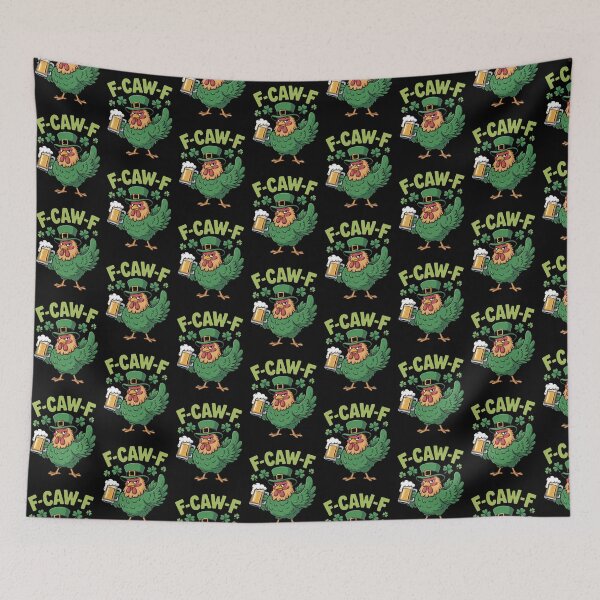 Item preview, F-Caw-F Grumpy Green Rooster Leprechaun Hat Beer St. Patrick's Day Funny Tee designed and sold by DarylWelsh2024.