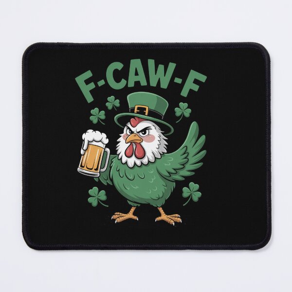 Item preview, F-Caw-F White Feathered Rooster Leprechaun Beer Shamrock St. Patrick's Day Funny Tee designed and sold by DarylWelsh2024.