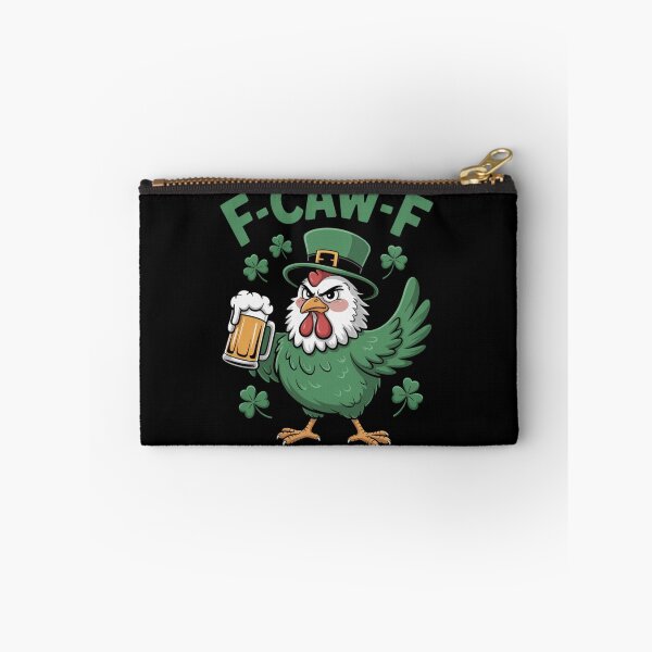 Item preview, F-Caw-F White Feathered Rooster Leprechaun Beer Shamrock St. Patrick's Day Funny Tee designed and sold by DarylWelsh2024.