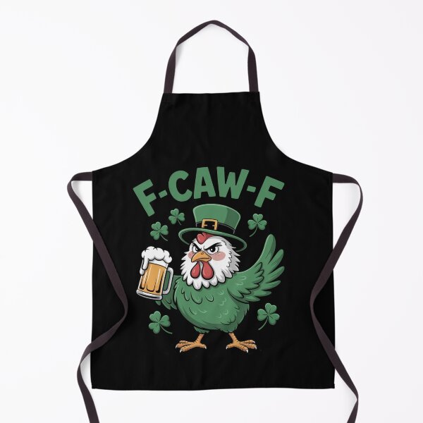 Item preview, F-Caw-F White Feathered Rooster Leprechaun Beer Shamrock St. Patrick's Day Funny Tee designed and sold by DarylWelsh2024.