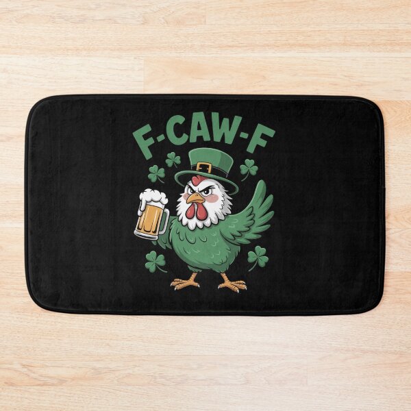 Item preview, F-Caw-F White Feathered Rooster Leprechaun Beer Shamrock St. Patrick's Day Funny Tee designed and sold by DarylWelsh2024.