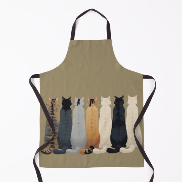 Item preview, Fluffy Cats Sitting in a Row – Back View Cat Lineup Illustration designed and sold by LEO'S CREATURE　れおずくりーちゃー.