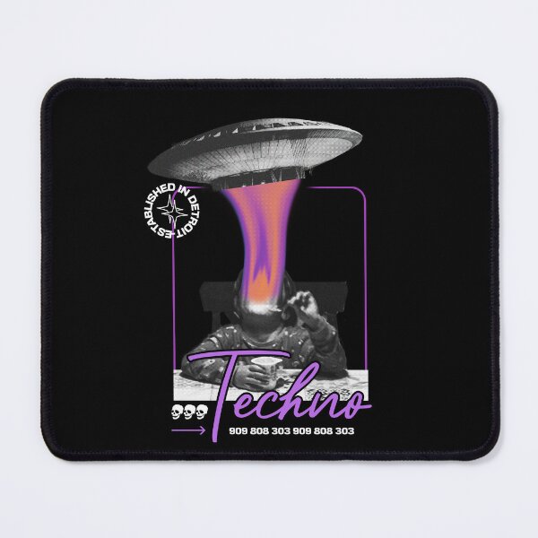 Item preview, TECHNO - UFO Minded (White) designed and sold by Discothreadz.