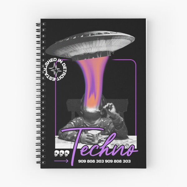 Item preview, TECHNO  - UFO Minded (White)  designed and sold by Discothreadz.