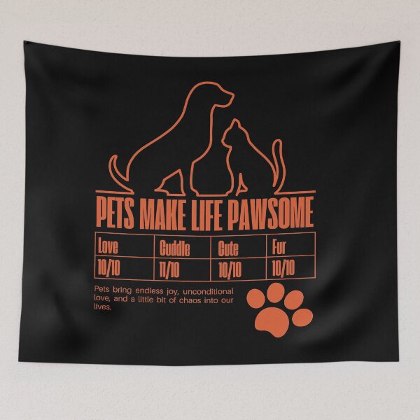 Item preview, Pets Make Life Pawsome – Cute Dog and Cat Lover Design with Paw Print designed and sold by Gawii.