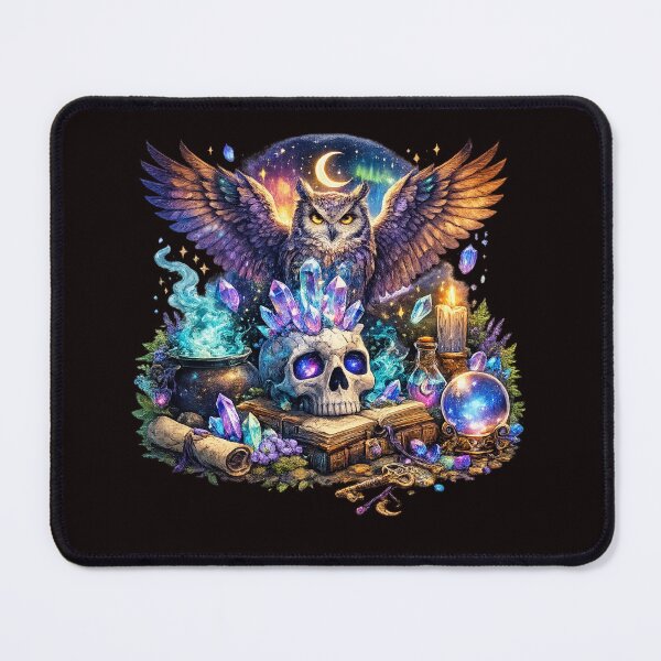 Item preview, Mystic Owl of the Crystal Moon – Magical Fantasy Illustration designed and sold by Tadeusz1.