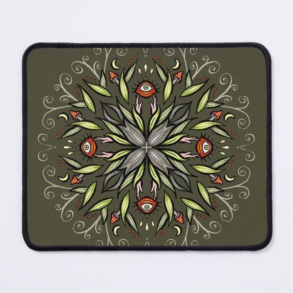 Item preview, Psychedelic Eyes and Mushrooms Art - Trippy Botanical Weirdcore designed and sold by Boriana Giormova.