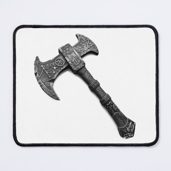Item preview, Ornate Battle Axe Black and White Dark Fantasy Illustration designed and sold by inkoutninja.