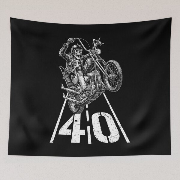 Item preview, 40th Birthday Motorcycle Funny Biker Skeleton 40 Speed Limit designed and sold by GrandeDuc.