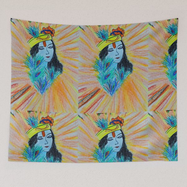 Item preview, Lord Krishna Art | Divine Blue God with Peacock Feather designed and sold by MyArtYourProducts.