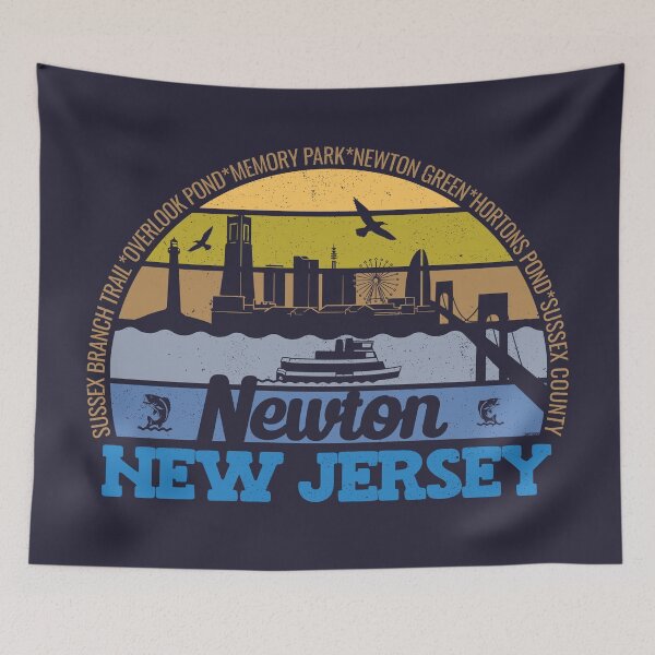 Artikelvorschau, Newton New Jersey Sunset Retro Vintage Lokalstolz Logo entworfen und verkauft von CRHPOD20.