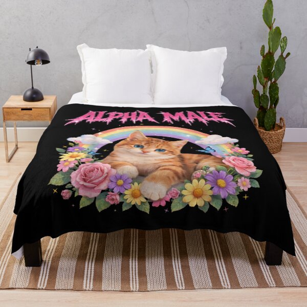 Item preview, Gatito Alfa Macho Divertido Arcoíris Floral designed and sold by LouiseWard23.