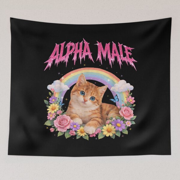 Item preview, Gatito Alfa Macho Divertido Arcoíris Floral designed and sold by LouiseWard23.