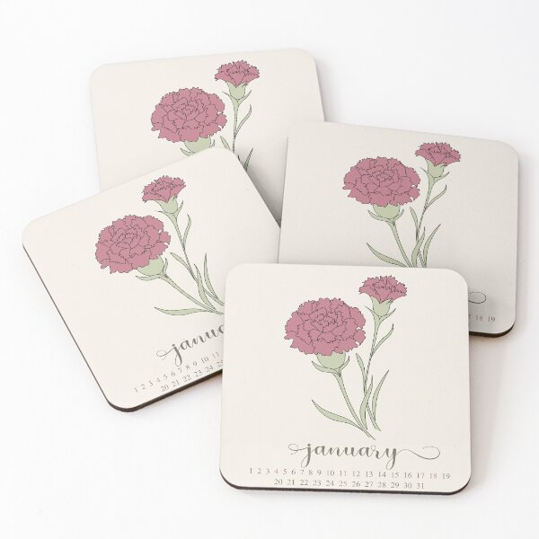 Item preview, carnation birthmonth flower for january calendar designed and sold by storieslanguage.