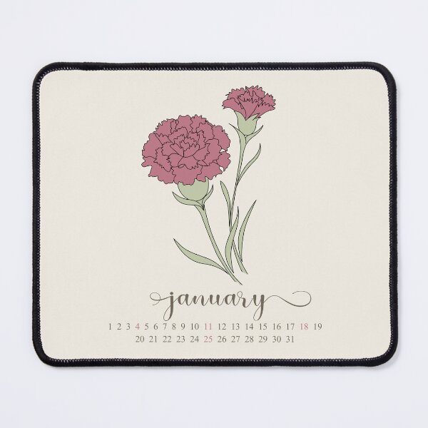 Item preview, carnation birthmonth flower for january calendar designed and sold by storieslanguage.