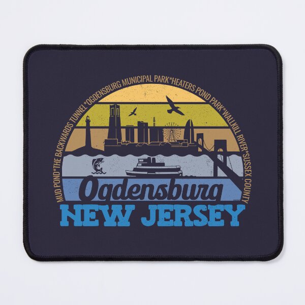Artikelvorschau, Ogdensburg, New Jersey – Logo im Retro-Vintage-Stil mit lokalem Stolz bei Sonnenuntergang entworfen und verkauft von CRHPOD20.