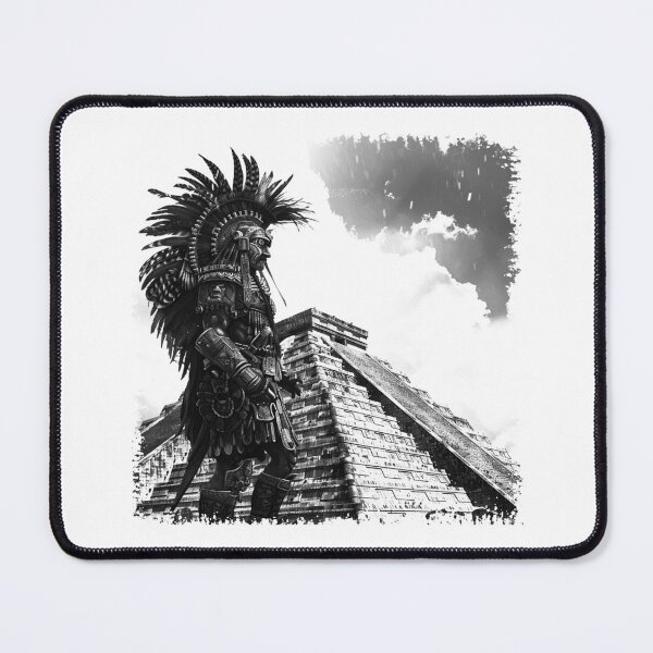 Item preview, Ancient Warrior and Pyramid Black and White Historical Illustration designed and sold by inkoutninja.