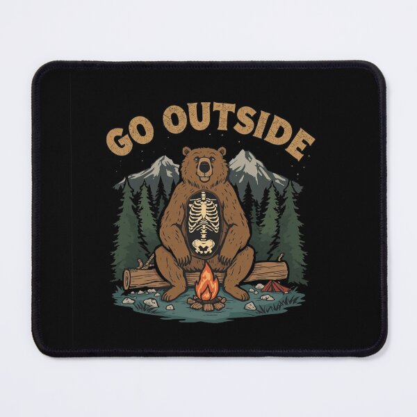 Item preview, Go Outside – Bear Skeleton Camping Illustration designed and sold by orladevyart.