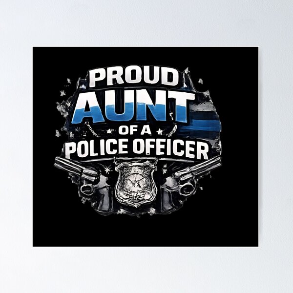 Item preview, Proud Aunt of a Police Officer - Thin Blue Line Badge designed and sold by DrukNaStyl.