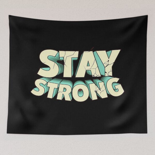 Item preview, Stay Strong Cracked 3D Typography Motivational Poster for Resilience & Mindset Growth designed and sold by Bright Nest Studio.