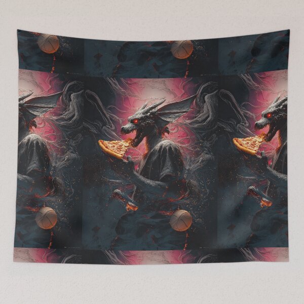 Item preview, Infernal Pizza Dragon – Dark Fantasy Surreal Beast Art designed and sold by Grafititee.