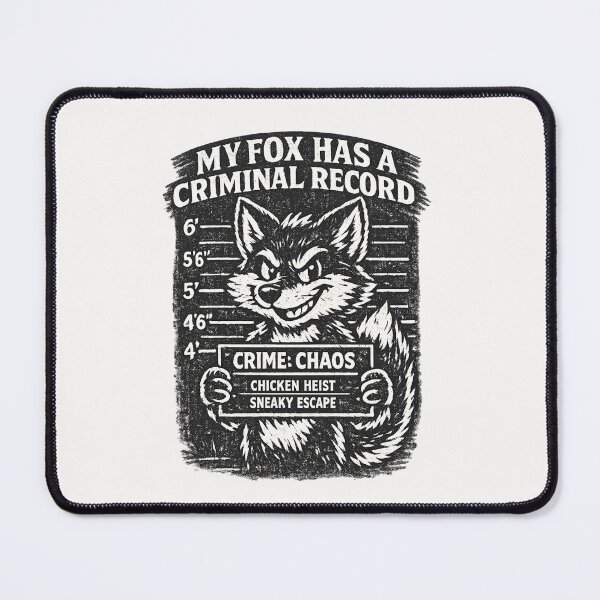 Item preview, My Fox Has A Criminal Record Fox Lover Animal Humor designed and sold by Pawsome Quotes.