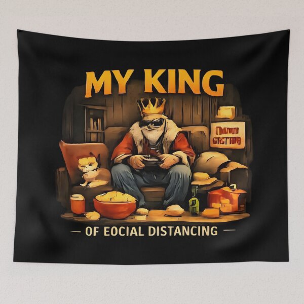 Item preview, King of Social Distancing - Funny Introvert Aesthetic designed and sold by DrukNaStyl.